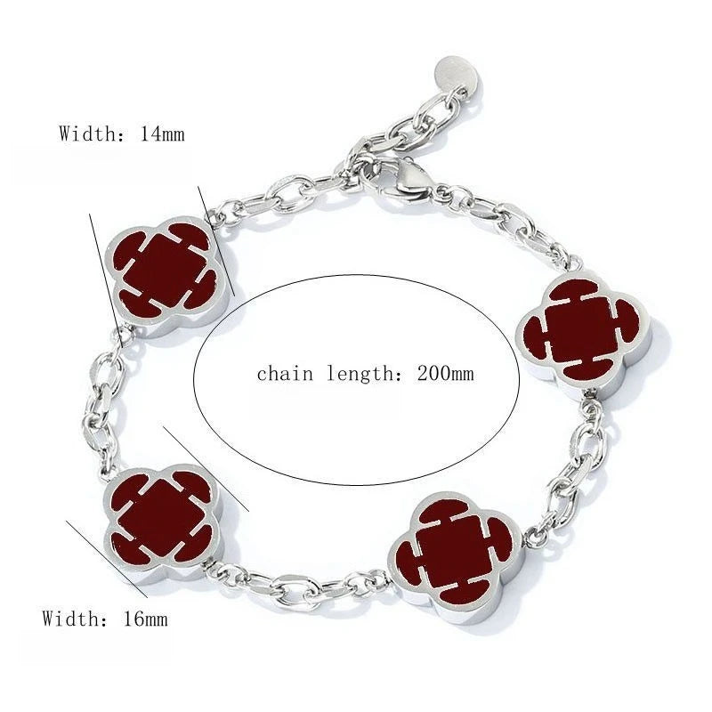Trendy Men Petal Charms Chain Bracelet,Stainless Steel Natural Shell Chain Wristband, Birthday Anniversary Father Gift