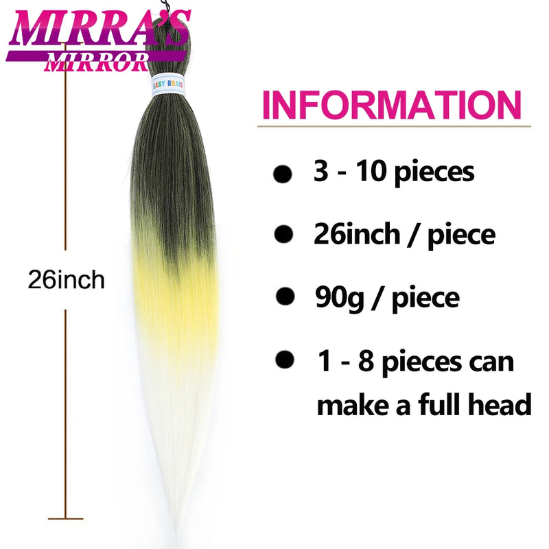 Purple Braiding Hair Extensions Pre Stretched Soft Yaki Synthetic Jumbo Braids DIY Ponytail Braid Pink Grey Orange Red Blue Hair