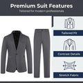 Men's 2-Piece Suit Set Fashionable Eveningwear Tuxedo Pants Ideal for Wedding Parties