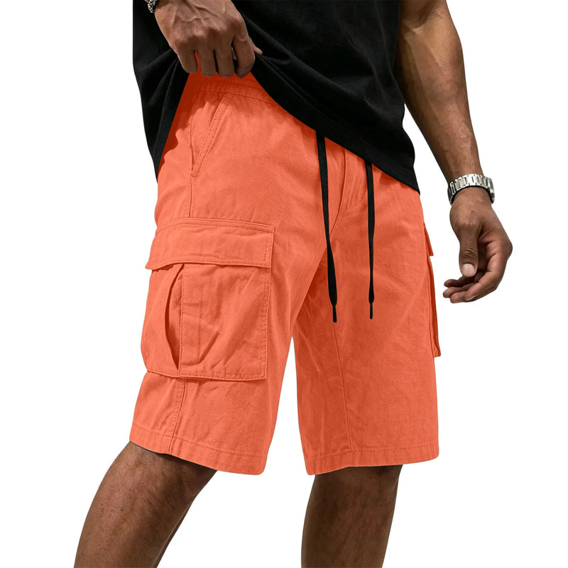 Men Multi-color Cargo Shorts Summer Loose Drawstring | SAMAG