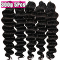 Ocean Wave Crochet Braids Miracle Knots Crochet Human Hair Pre-Separated Invisible Knotless Loose Deep Wave Feather Crochet Human Hair Bundles For Black Women Ocean Wave Humain Crochet Hair 16 To 26 Inch 60g/pcs 240g For A He