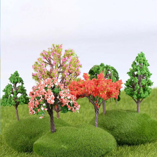 Simulation SakuraTrees Garden Microlandscape Miniatures Plastic