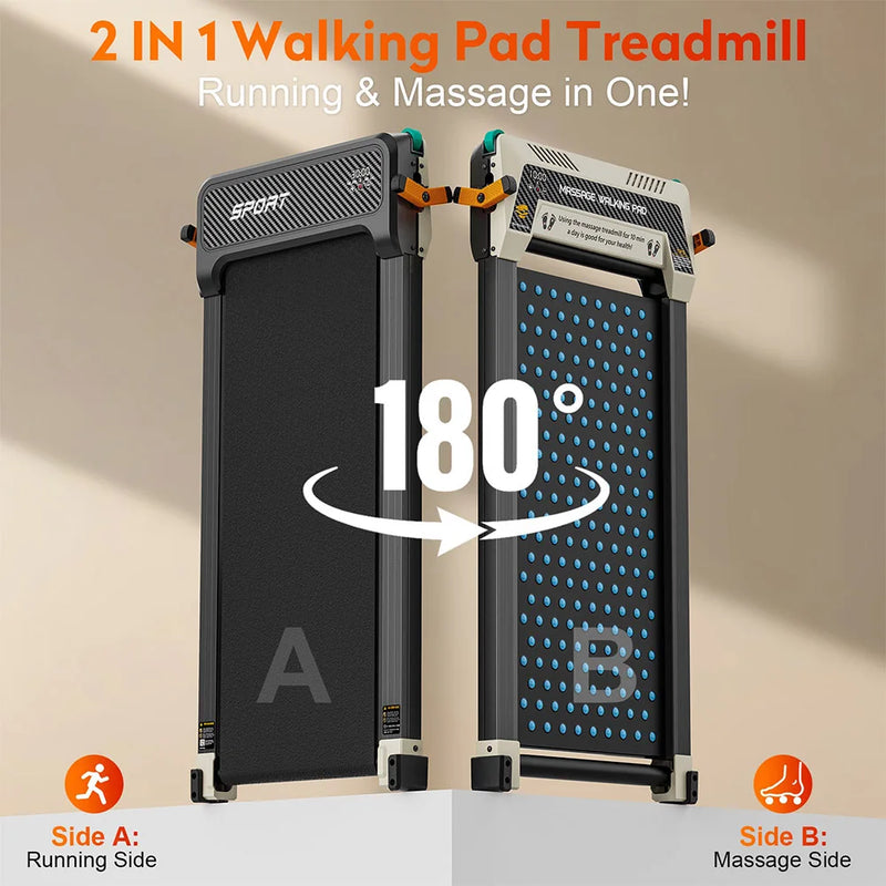 Akluer 520 Dual-Sided Under Desk Treadmill with Shiatsu | SAMAG