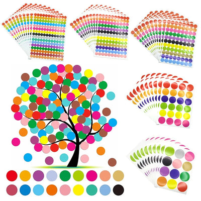 6 - 45mm Colored Dot Decorative Circle Stickers Office | SAMAG