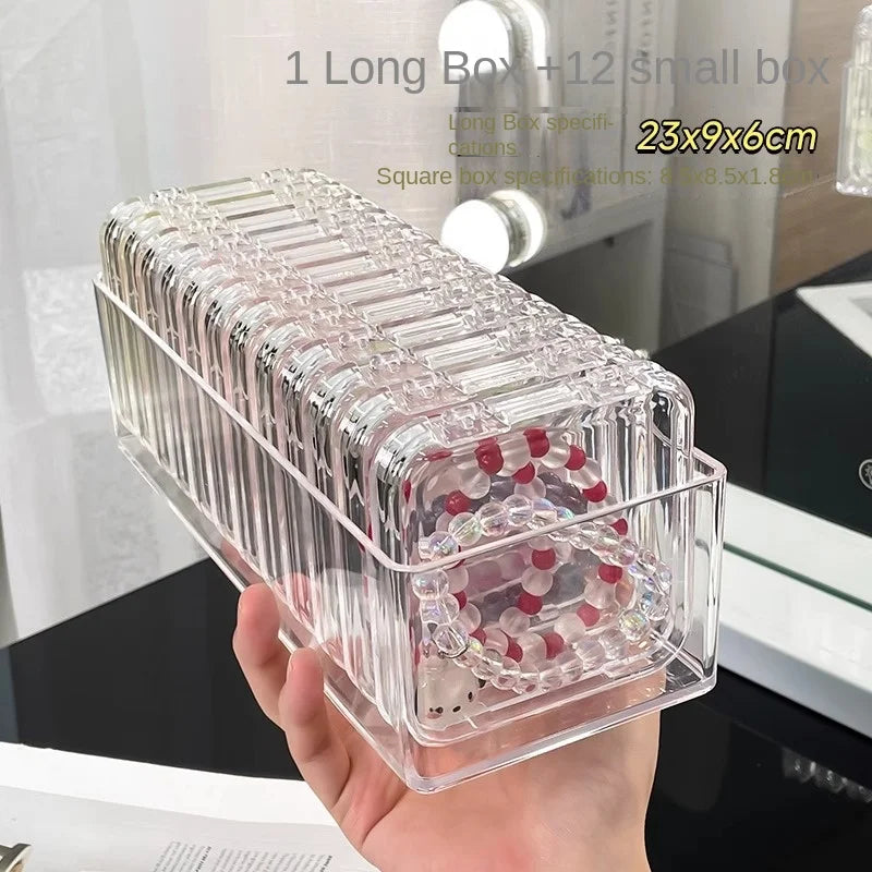 Crystal Wenwan Bracelet Desktop Storage Box Jewelry Necklace Dust-proof Desktop Organizing Box Display Shelf