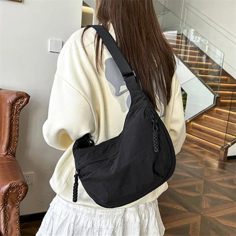 Casual Nylon Hobos Crossbody Bag for Women Handbag Purse Shoulder Underarm Bag Large Capacity Tote Bag Ladies Travel Shopper Bag