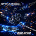 Sougayilang DC Baitcasting Reel & Carbon Fishing Rod Combo 7.2:1 Gear Ratio Ultralight Baitcaster Set for Bass Micro Fishing