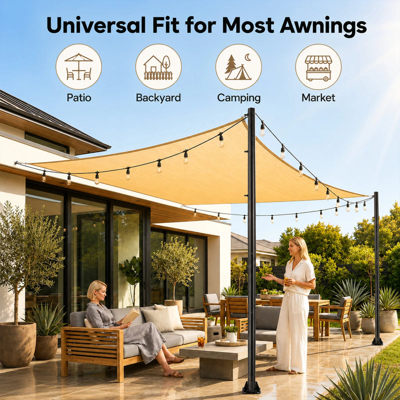 Extra Thick Sun Shade Poles 2 Pack 10FT Strong Steel - View 4 | SAMAG