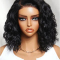 Nadula Density 220% Water Wave BOB Drawstring Glueless Wig Human Hair 6x4 Bye-Bye Knots Pre Cut Transparent Lace Human Hair Wig