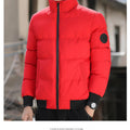 2025 Winter New Solid Color Zipper Down Jacket Thick Cotton Jacket Men Trendy Brand Casual Youth Coat Versatile Comfortable Top