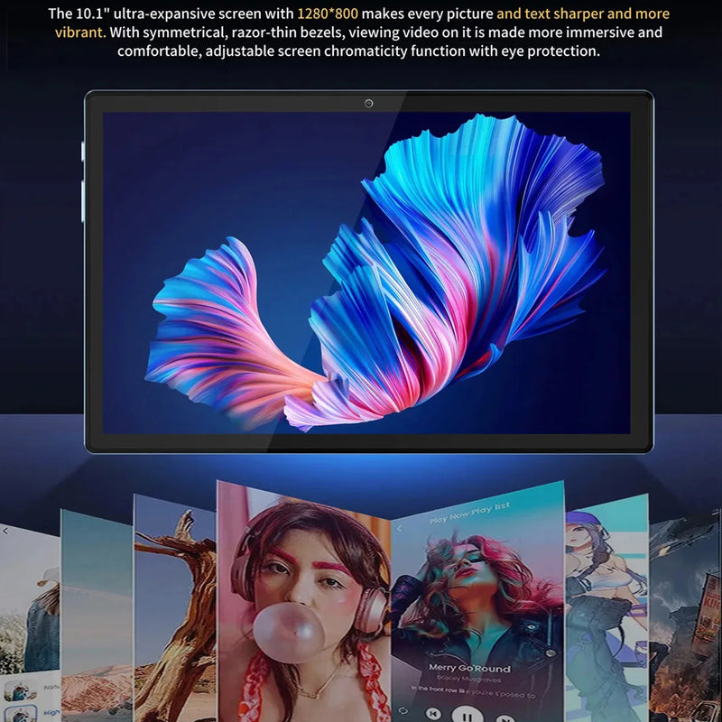 BDF 10.1 Inch Tablet Android 13, 4GB RAM 64GB ROM,1TB Expand,1280x800 IPS Screen 5000MAH Battery,GMS 3G Network,WiFi
