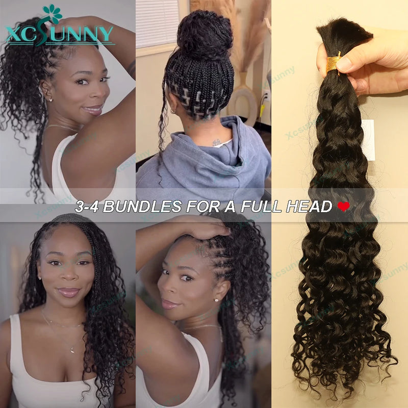 Bulk Human Hair For Braiding Bundles Double Drawn Color 30 Blonde Mixed No Weft Curly Burmese Boho Braids Human Hair Extensions