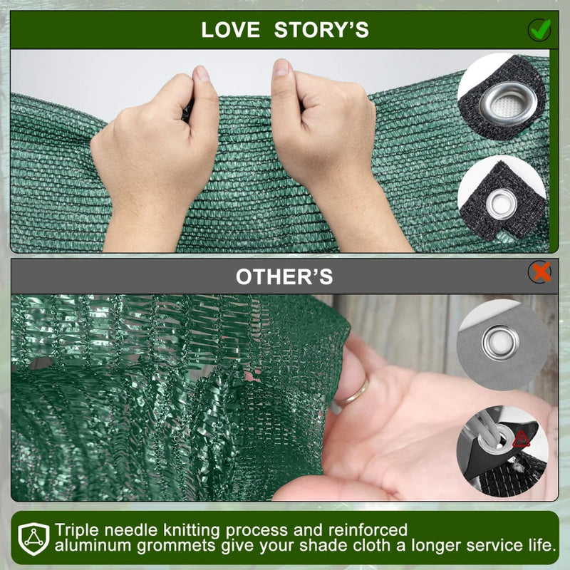 Green Shade Cloth Sun Net with Grommets Sunblock Mesh | SAMAG