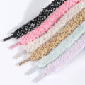 1 Pair Plush Fluffy Shoelaces 1CM Wide Round Laces Sneakers Casual Shoes AJ/AF1 Shoelaces 100/120/140/160cm Shoes Accessories