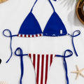 Vintage American Flag Print Bikini Set Halter String | SAMAG