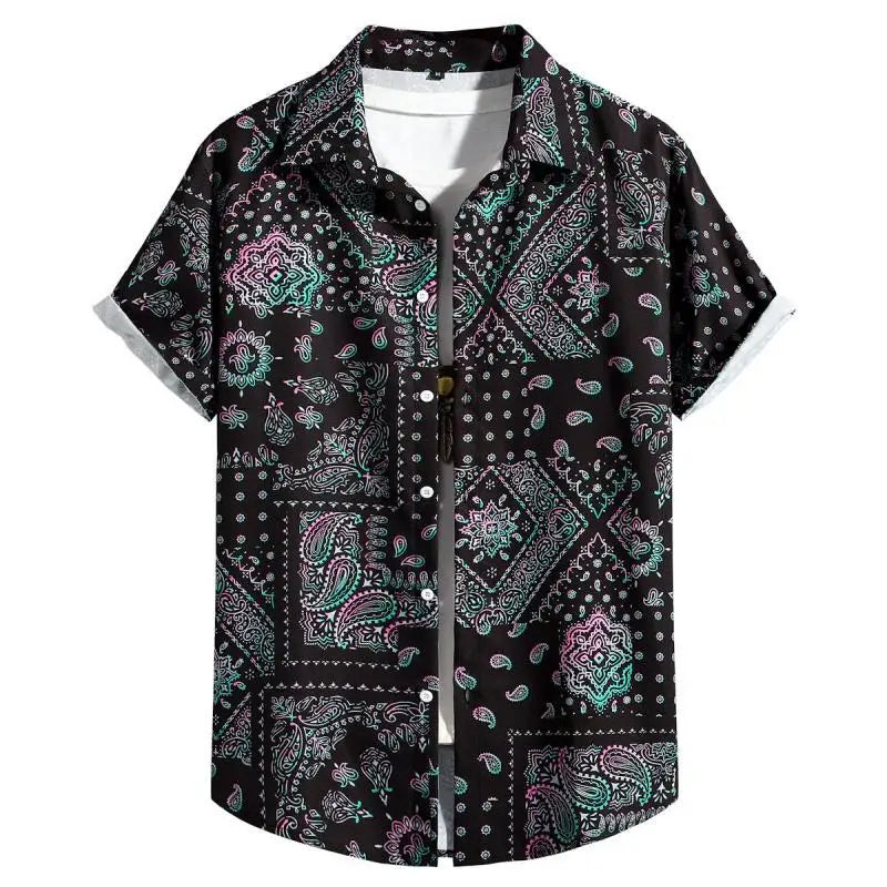 Summer Men's Social Casual Hawaiian Floral Short Sleeve | SAMAG