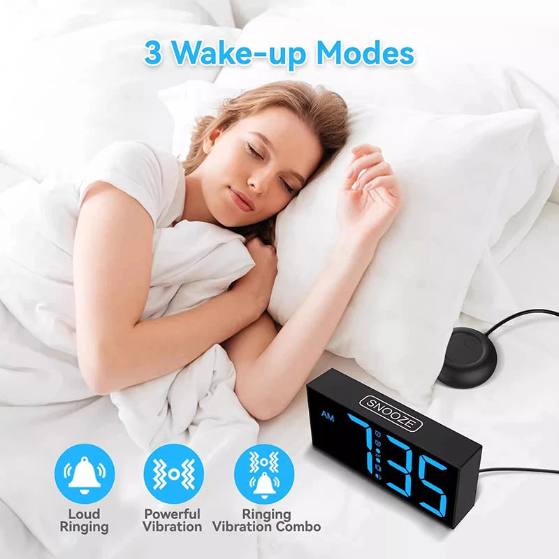 LED Alarm Clock Multifunctional Electronic Shaker Clock Bedside Digital Luminove Clocks Modern Minimalist Designer Desktop Clock