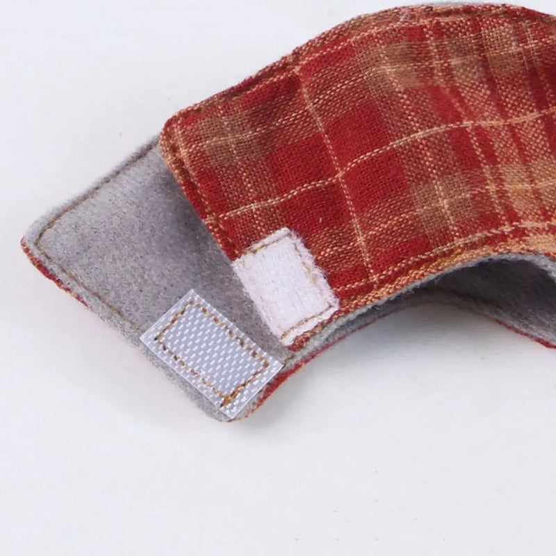 Cute Warm Plaid Hamster Cape Windproof Comfortable Furry Collar Scarf Set Adjustable Pet Transformation Outfit Costume Party