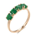 100% 18K Rose Gold Ring for Women Natural Emerald Gemstone Jewelry Anillos De Bizuteria Anillos Mujer Gemstone Gold Rings Box