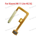 Original Fingerprint Sensor For Xiaomi Mi 11 Lite 5g 4g  Home Return Key Menu Power On Off Button Flex Ribbon Cable