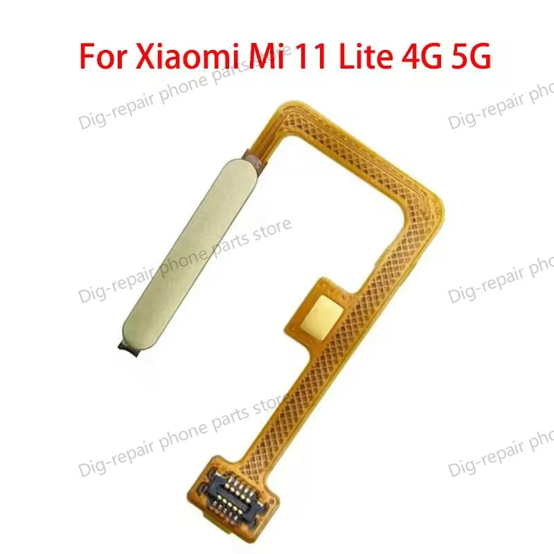 Original Fingerprint Sensor For Xiaomi Mi 11 Lite 5g 4g  Home Return Key Menu Power On Off Button Flex Ribbon Cable