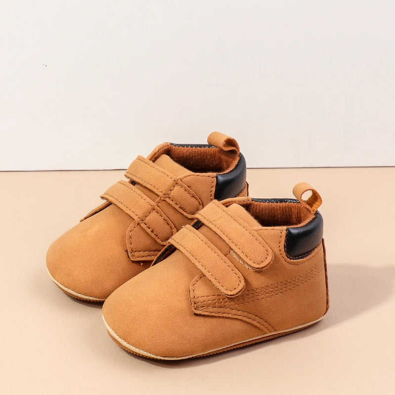 2025 Spring And Autumn Baby Boys First Walking Toddler Shoes With High Quality PU Leather And Soft TPR Sole For 0-18M Baby Shoes
