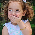 Vnox A-Z letters Baby Bracelets, Stainless Steel Strap Chain for Kids With Cute Letter Blank Bar, Children Jewelry Gift