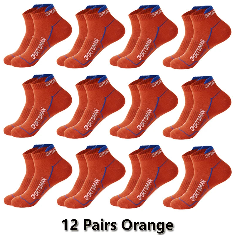 12 Pairs Summer Socks Men's Ankle Running Sports Mesh | SAMAG