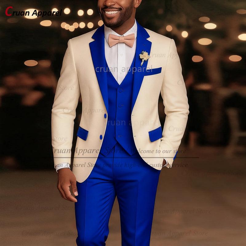 Suit Sets For Men Wedding Banquet Custom Groomsman Elegant Outfits Evening Dinner Male Blazer Vest Pants 3 - View 8 | SAMAG