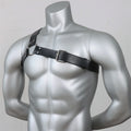 Gothic Men Leather Suspenders Belt Men's Black Leather Single Shoulder Harness - Adjustable Punk Chest Strap for Gothic Outfits