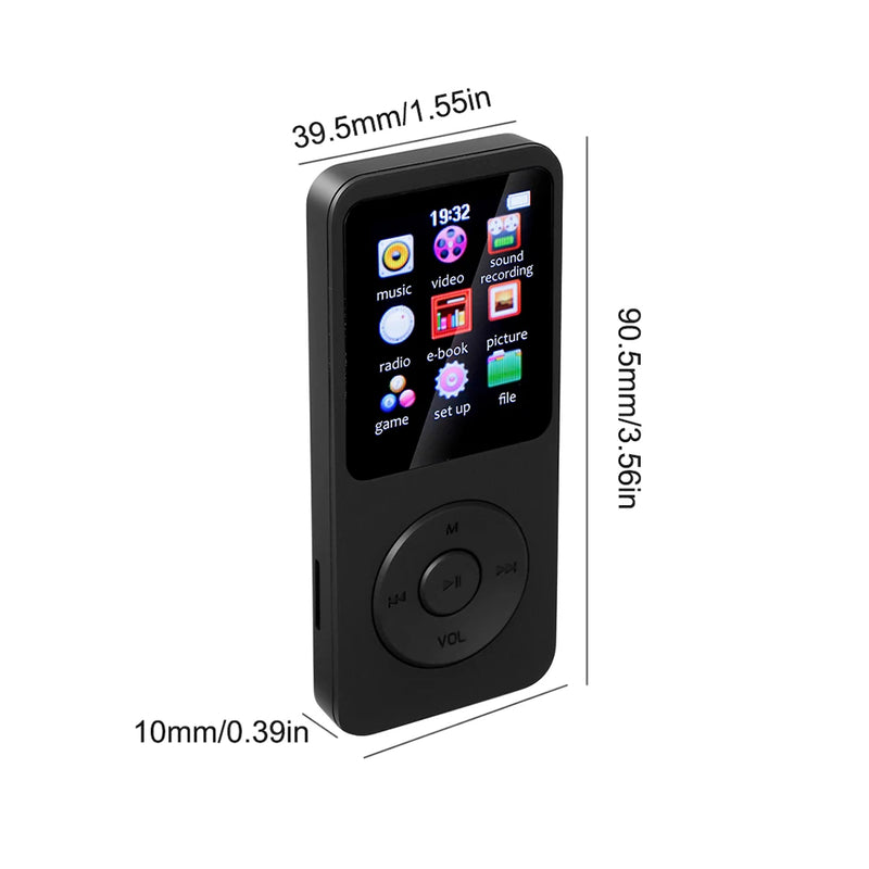 MP3 MP4 Player Bluetooth-Compatible5.0 Portable HiFi Music Player 1.8in Color Screen Student Walkman Gift for Kid