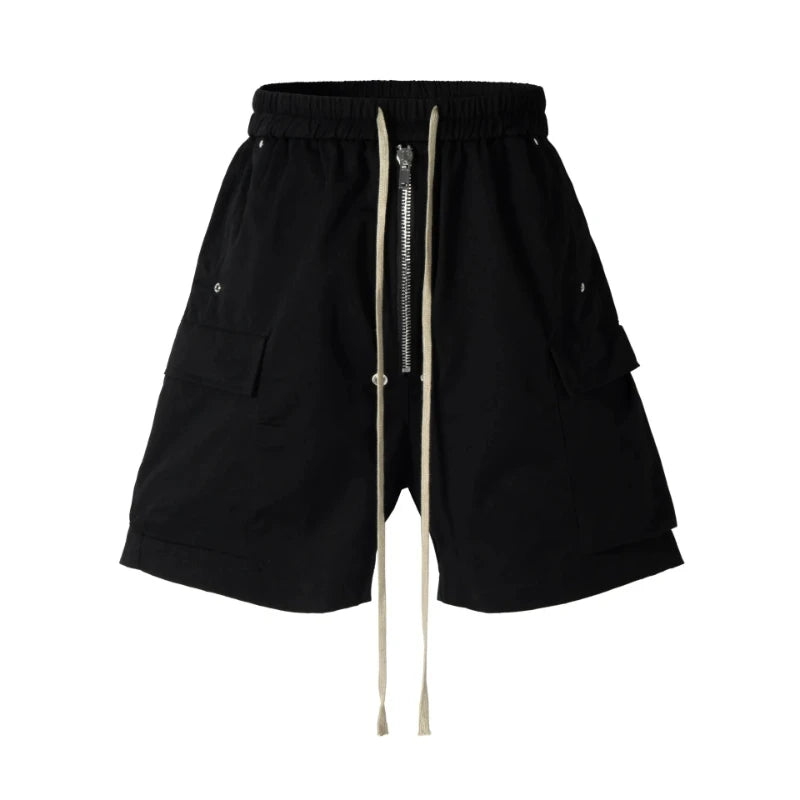 Men's Cargo Shorts Dark Drawstring Multi Pocket Harajuku | SAMAG