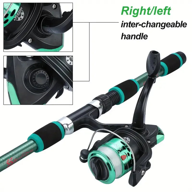 BRAVMACK Telescopic Fishing Pole Full Kit With Spinning Reel Baits Hooks Portable Travel Outdoor Angling Tackle Complete Set