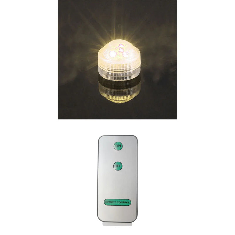 Mini Submersible LED Lights Small Underwater Tea Lights Candles Waterproof with Remote Battery Operated for Home Party Wedding