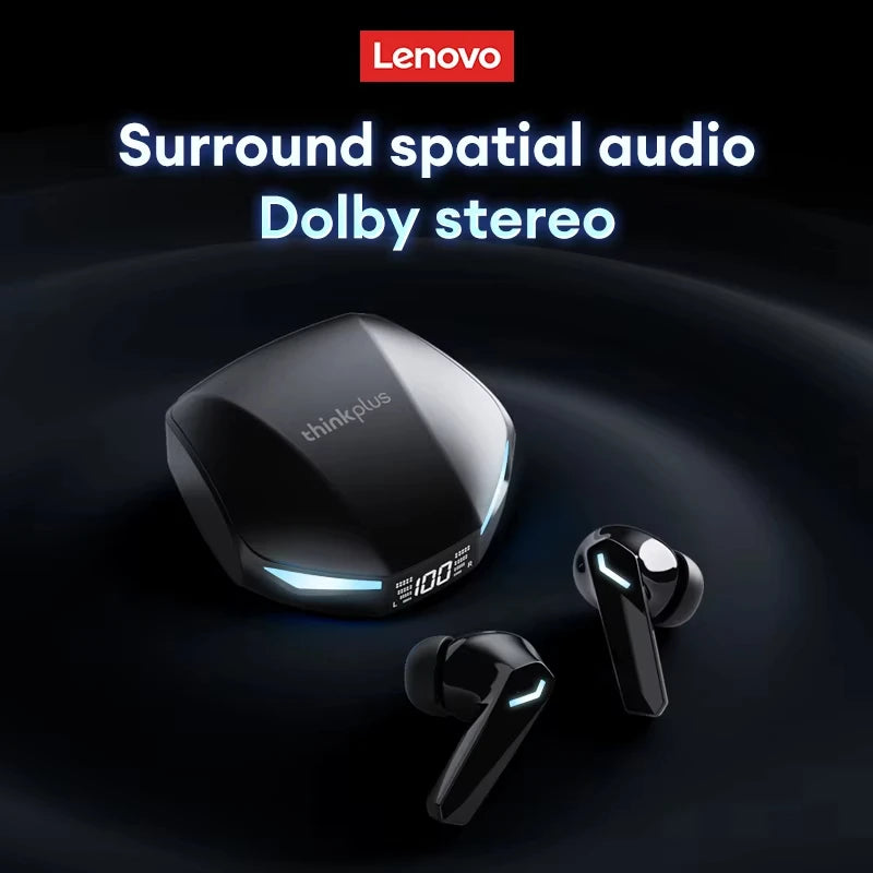 Choice Lenovo XT53 Earphone Wireless Bluetooth 5.4 Headphones Low Latency Gaming Headset Noise Reduction LED Display Earbuds New