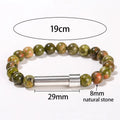 JD Natural Stone Stainless Steel Tube Secret Message Bracelet Women Men Cool Can Place Notes Friendship Couples Wishing Jewelry