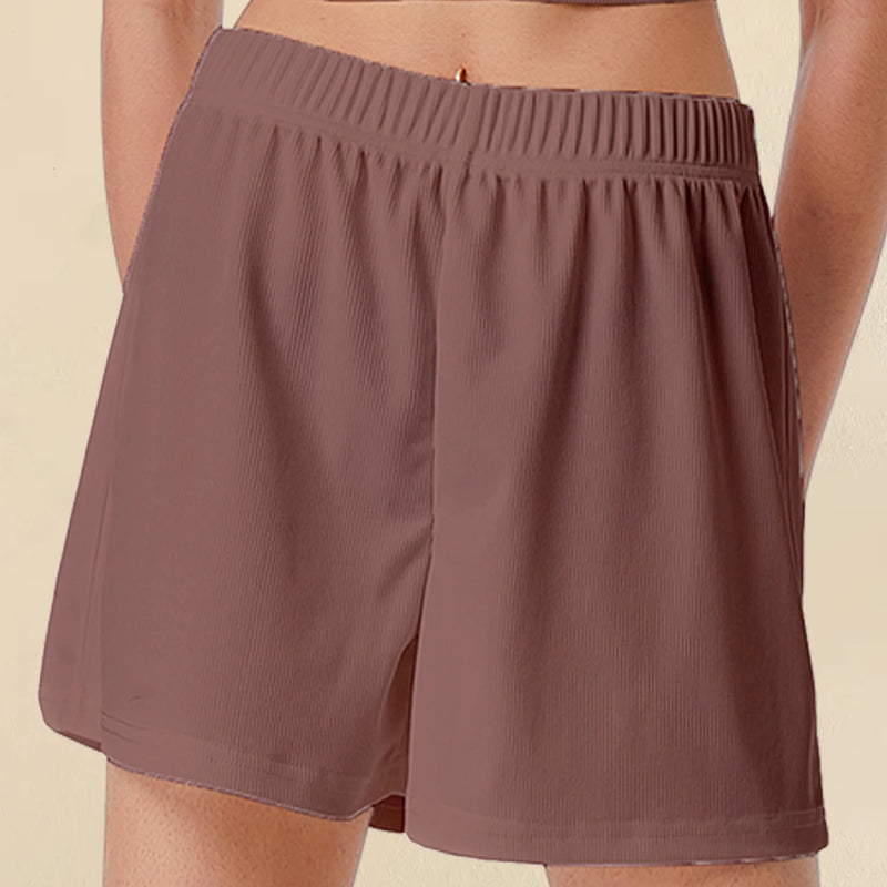 Casual Shorts Women 2024 New Summer Simple Comfortable Elastic Waist Cool Breathable Solid Color Casual Sports Five Quarter Pant