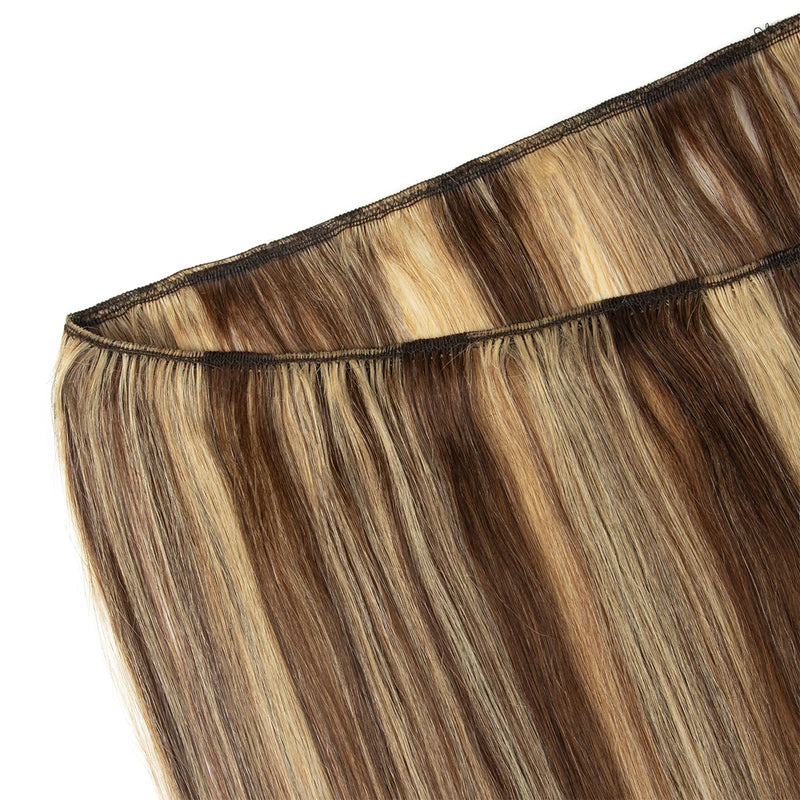 Natural Human Hair Sew-in Double Weft Extensions 50G 12-22 Inch Machine-Remy Full Head Bundle for Hair Extensions