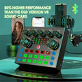 Live Sound Card V8S Audio USB External Sound Card Bluetooth Microphone Mixer Voice Changer Live Streaming Audio Sound Mixer