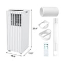 8000 BTU Portable Air Conditioner Quiet Sleep Mode, 3-in-1 Cooling Dehumidifying Fan for 350 Sq Ft Rooms, Energy-Saving 24-Hr Timer, AC Unit with Remote Full Window Kit White