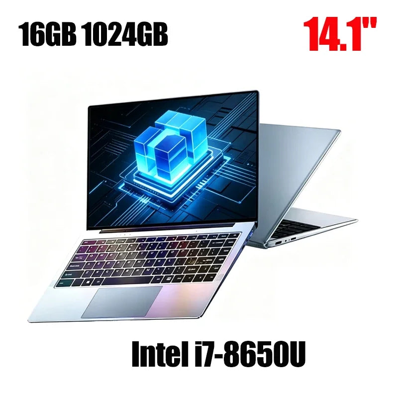 2026 New Ultra Slim 14.1" Laptop Intel Core I7-8650U Windows 11 Pro 32GB RAM 2TB M.2 SSD - Ideal for Office & Study