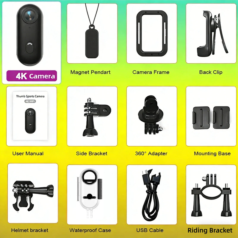 4K /1080P Motorcycle Mini Recorder Finger WIFI Action Camera Lightweight Motorcycle Road Sport Cam Bicycle Vlog Pet Body Camera