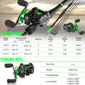 Sougayilang Fishing Rod Reel Combo 1.8~2.4m Ultralight Carbon Fiber Casting Rod and Baitcasting Reel Max Drag 10Kg for Bass