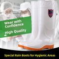 White Work Boots Waterproof Slip Resistant High And Medium Tube Food Hygiene Boots Rubber Shoes for Men Rain Boots