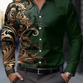 Men'S Stylish Red Floral Print Dress Shirt - Casual Long | SAMAG