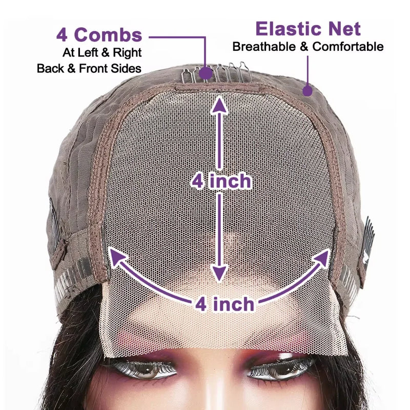 Brown Straight Short Bob Wig 13x4 4x4 HD Lace Frontal Wigs 100% Human Hair Preplucked For Black Woman #4 Color 14 16 Inch