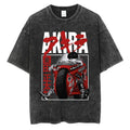 Washed Retro Japanese Anime Akira Print 100%Cotton Men Woment T-shirt Summer Autumn Daily Sports Party Casual Loose Short Sleeve