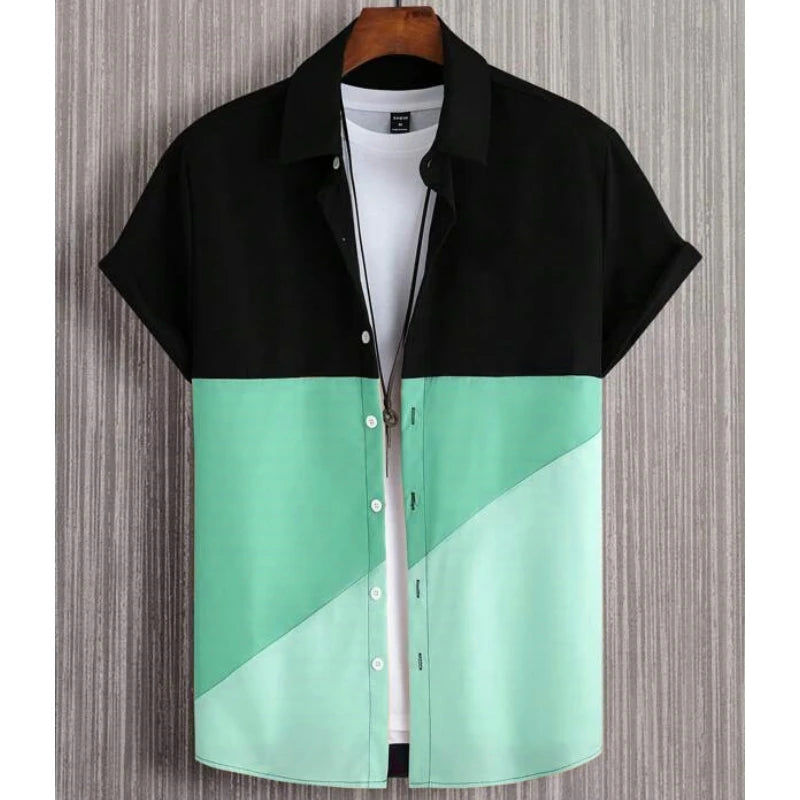 New Shirts For Men 3d Patchwork Plaid Printed Clothing | SAMAG