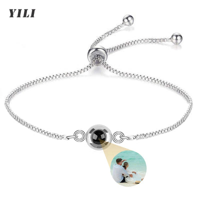 Custom Photo Bracelet Personalized Projection with Picture Inside 100 Languages I Love You Stainless Steel | SAMAG