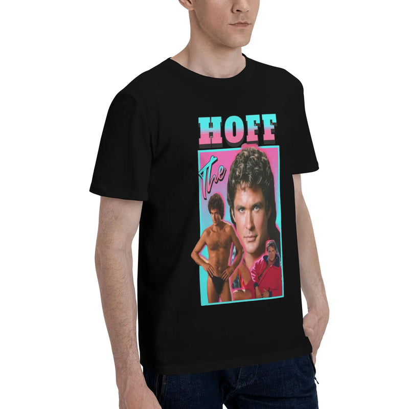 Custom Trendy David Hasselhoff T Shirt Men Short Sleeves Pure Cotton T-shirt Casual  Tee Tops Fashion Tshirt
